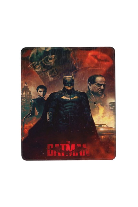 Batman Desk Mat, Gaming Mouse Pad Mat with Non-Slip Base Stitched Edges Mousepad for Computer, Office, and Laptop 10 x 12 inch