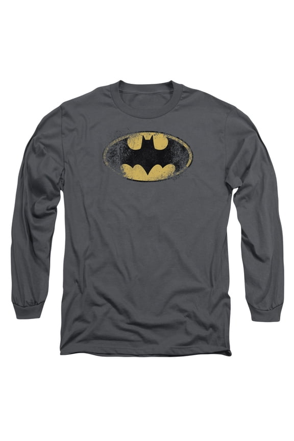 Batman - Destroyed Logo - Long Sleeve Shirt - Large