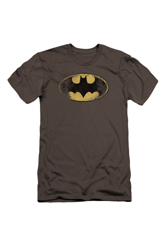 Batman - Destroyed Logo - Premium Slim Fit Short Sleeve Shirt - Small