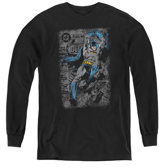 Batman - Detective #487 Distress - Youth Long Sleeve Shirt - Medium