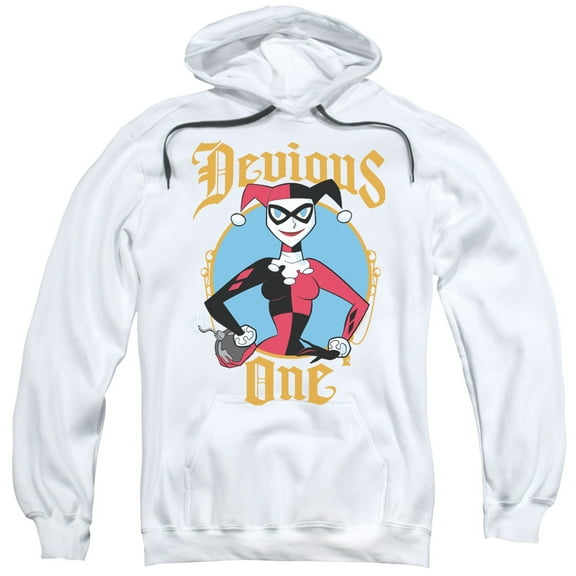 Batman Devious One Adult Pullover Hoodie Sweatshirt White