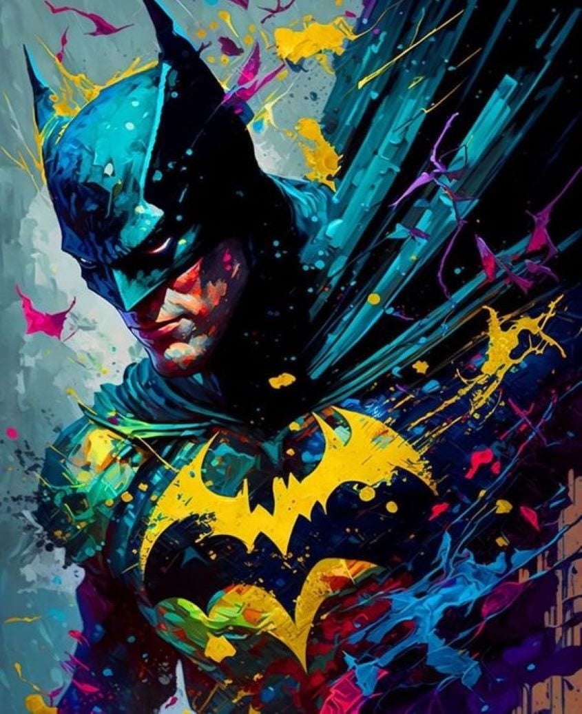 Batman Diamond Painting Diamond Painting Kits,5D Diamond Painting Kits for Adults,Diamond Art Diamond Dots Round Full Drill Diamonds Diamond Art Kits Crafts for Wall Decor&Gift-12x16in