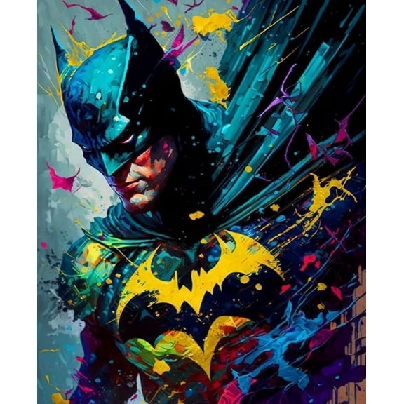 Batman Diamond Painting Kits, Diamond Art Kits for Kids, 5D Diamond Painting, Diamond Painting Picture for Home Decoration 12x16 inch