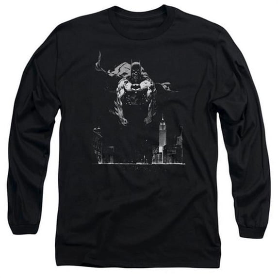 Batman-Dirty City - Long Sleeve Adult 18-1 Tee - Black- Medium