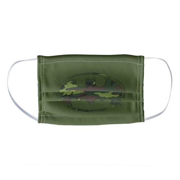 Batman Distressed Camo Shield 1-Ply Reusable Face Mask Covering, Kids