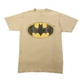 thumbnail image 1 of Batman Distressed Logo Adult Sand Crew Neck Short Sleeve T-shirt-Medium, 1 of 3