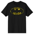 thumbnail image 1 of Batman Distressed Oval Logo Black Tee Shirt T-Shirt-Small, 1 of 2
