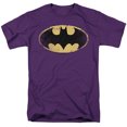 thumbnail image 1 of Batman Distressed Shield Unisex Adult T Shirt, Purple, Large, 1 of 6