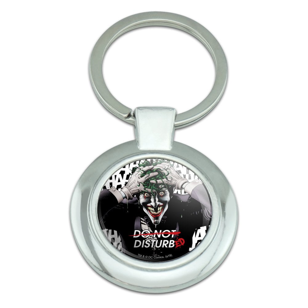 Batman Disturbed Joker Keychain Classy Round Chrome Plated Metal ...