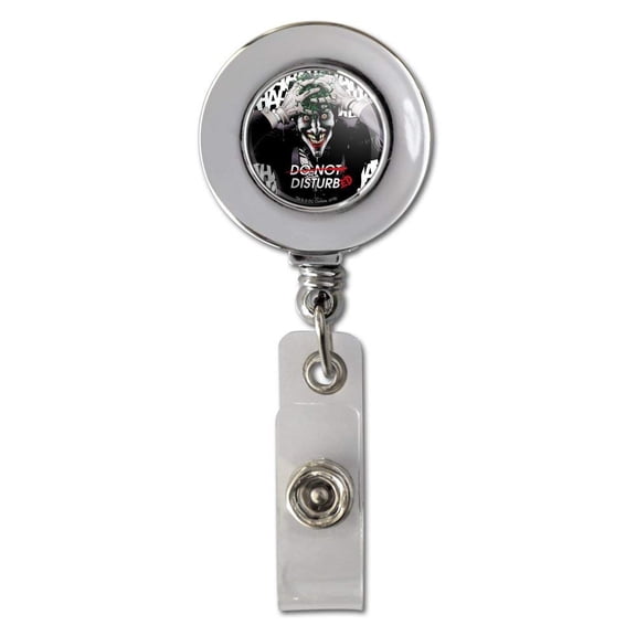 Batman Disturbed Joker Retractable Reel Chrome Badge ID Card Holder Clip