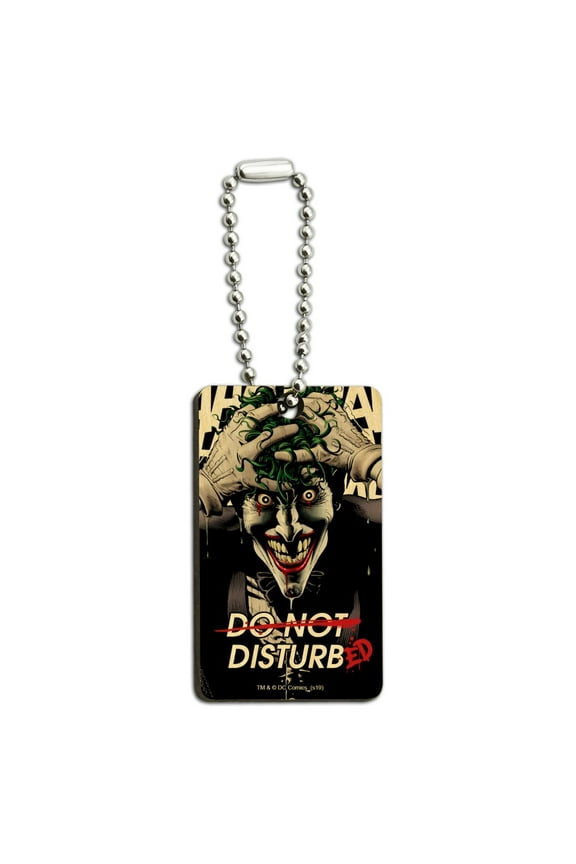 Batman Disturbed Joker Wood Wooden Rectangle Keychain Key Ring