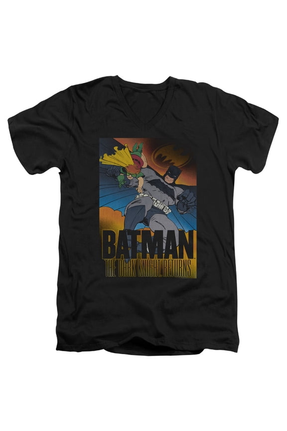 Batman - Dk Returns - Slim Fit V Neck Shirt - Large