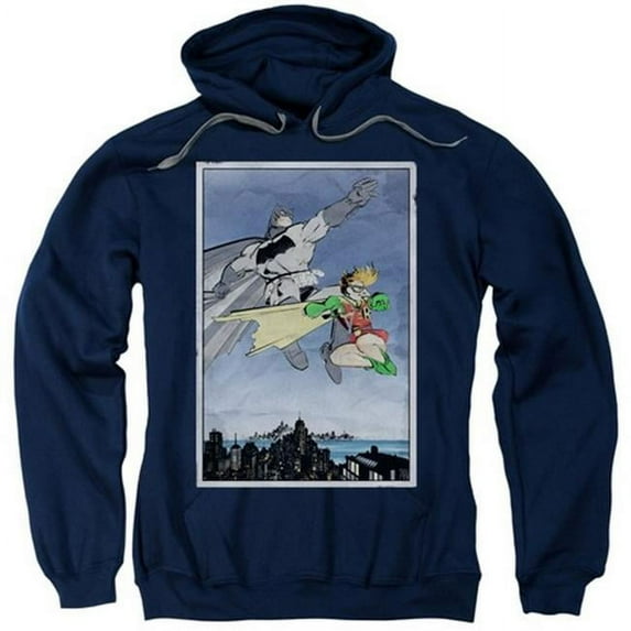 Batman-Dkr Duo - Adult Pull-Over Hoodie - Navy- 3X