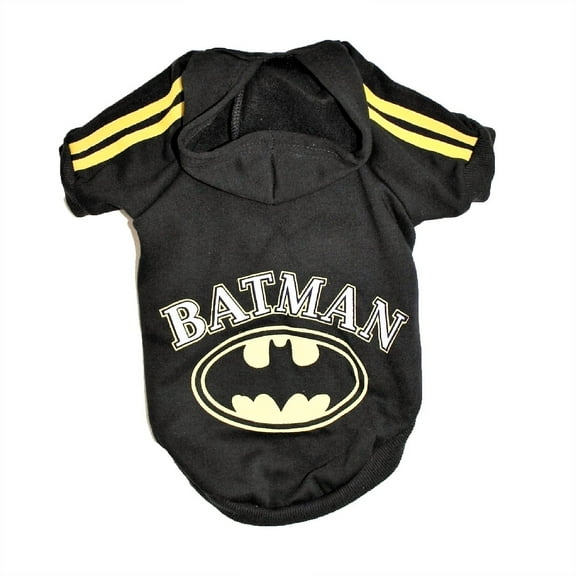 Batman Dog Cat Fleece Coat Hoodie Sweatshirt Pullover, Black, Medium