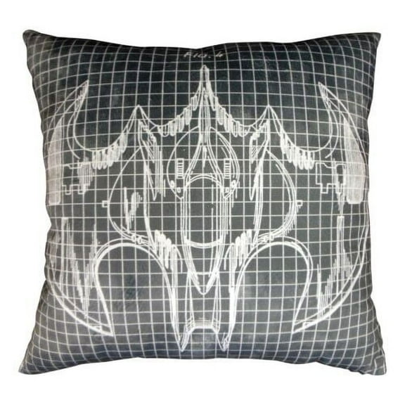Batman Drawing 16" Square Child Bedroom Decorative Super Soft Pillow 1 Piece for Kids
