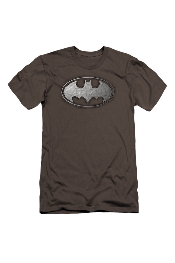 Batman Duct Tape Logo Premium Canvas T-Shirt Adult Slim Fit 30/1 Charcoal
