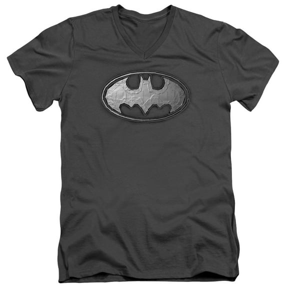 Batman - Duct Tape Logo - Slim Fit V Neck Shirt - Large