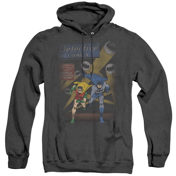 Batman Dynamic Duo Adult Heather Hoodie Sweatshirt Black