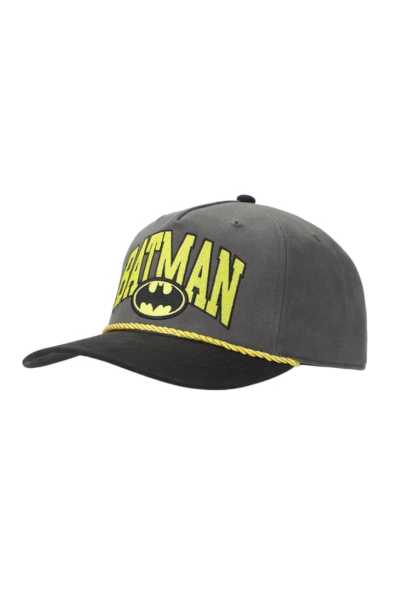 Batman Embroidered Logo Adult Black Retro Grandpa Snapback Hat