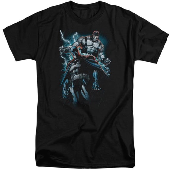 Batman & Evil Rising Adult Cotton Tall Fit Short Sleeve T-Shirt, Black - 3X