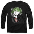 thumbnail image 1 of Batman Face Of Madness Long Sleeve Adult 18/1 T-Shirt Black, 1 of 1