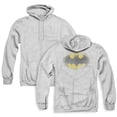thumbnail image 1 of Batman Faded Logo (Back Print) Adult Zipper Hoodie Sweatshirt Athletic Heather, 1 of 3