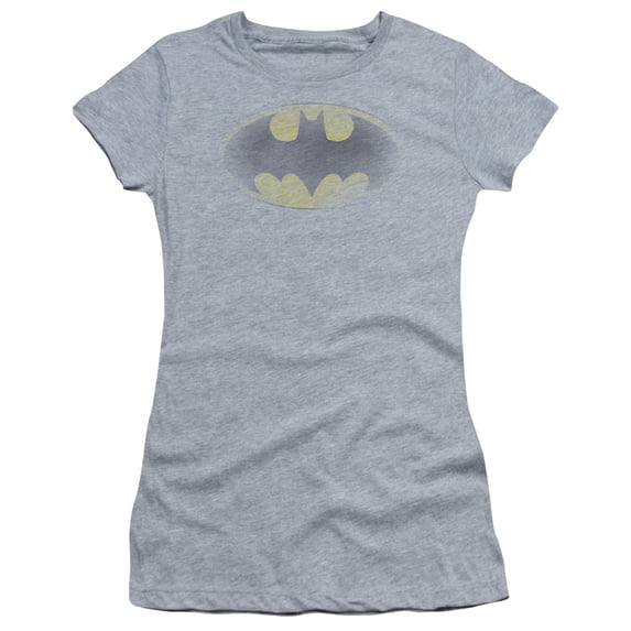 Batman Faded Logo S/S Junior Women's T-Shirt Sheer Athletic Heather