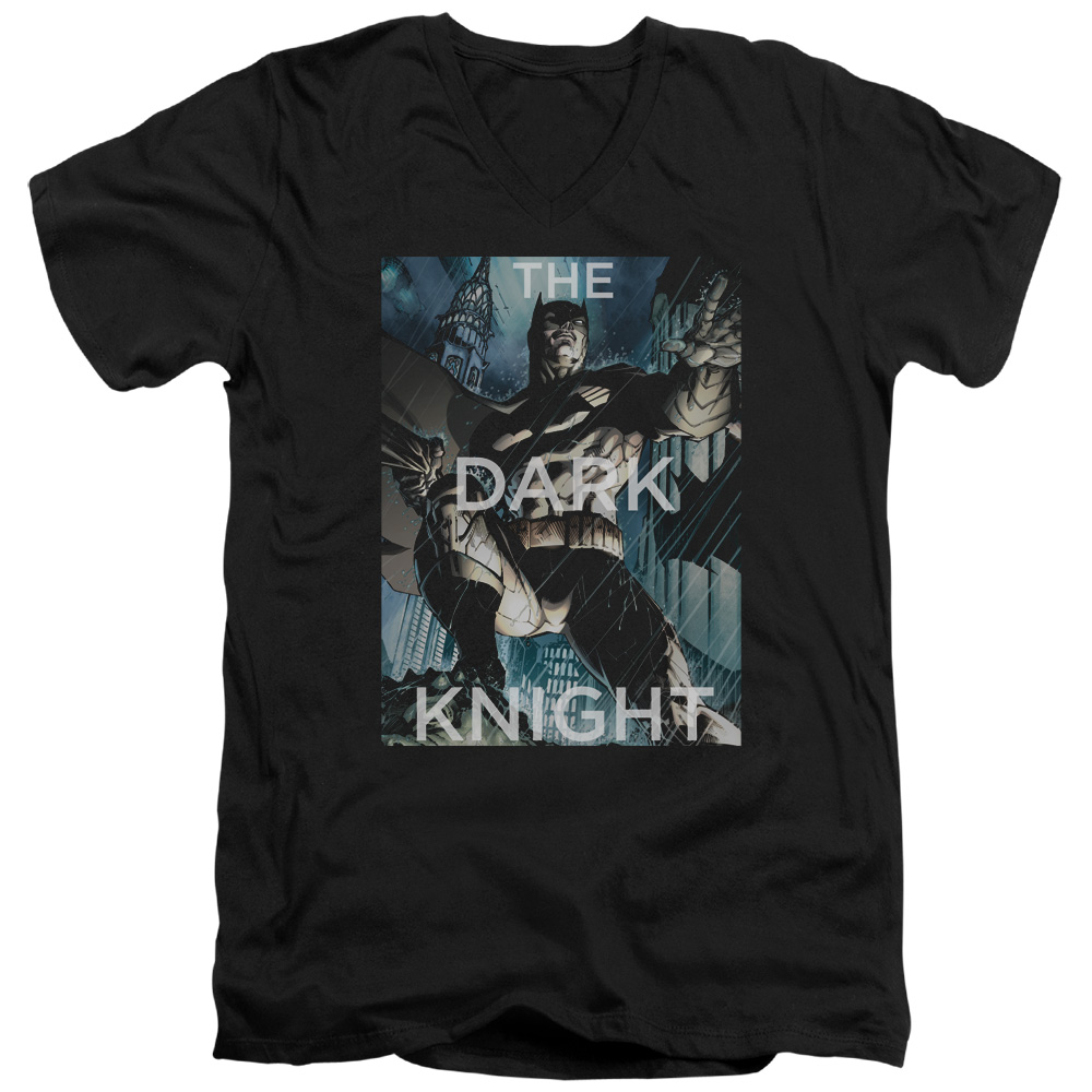 Batman - Fighting The Storm - Slim Fit V Neck Shirt - Large