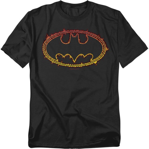 Batman T-Shirt Flame Outlined Logo Unisex Graphic Tee For Men & Women