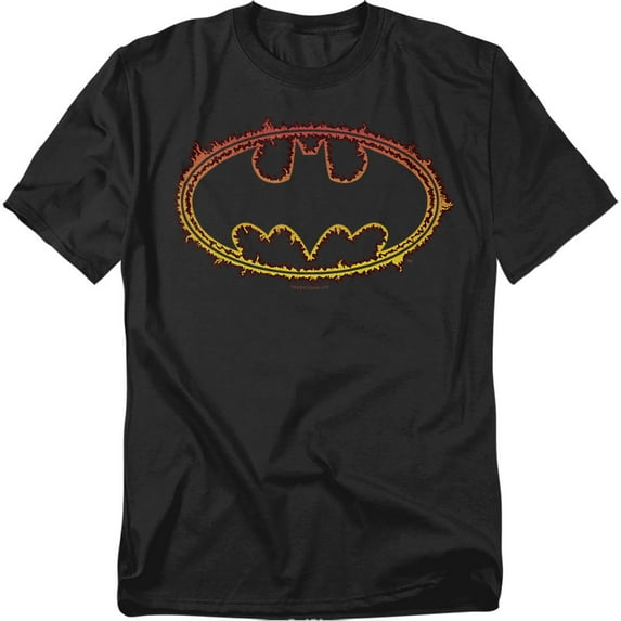 Batman T-Shirt Flame Outlined Logo Unisex Graphic Tee For Men & Women