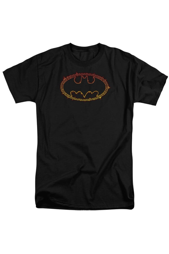 Batman - Flame Outlined Logo - Tall Fit Short Sleeve Shirt - XX-Large