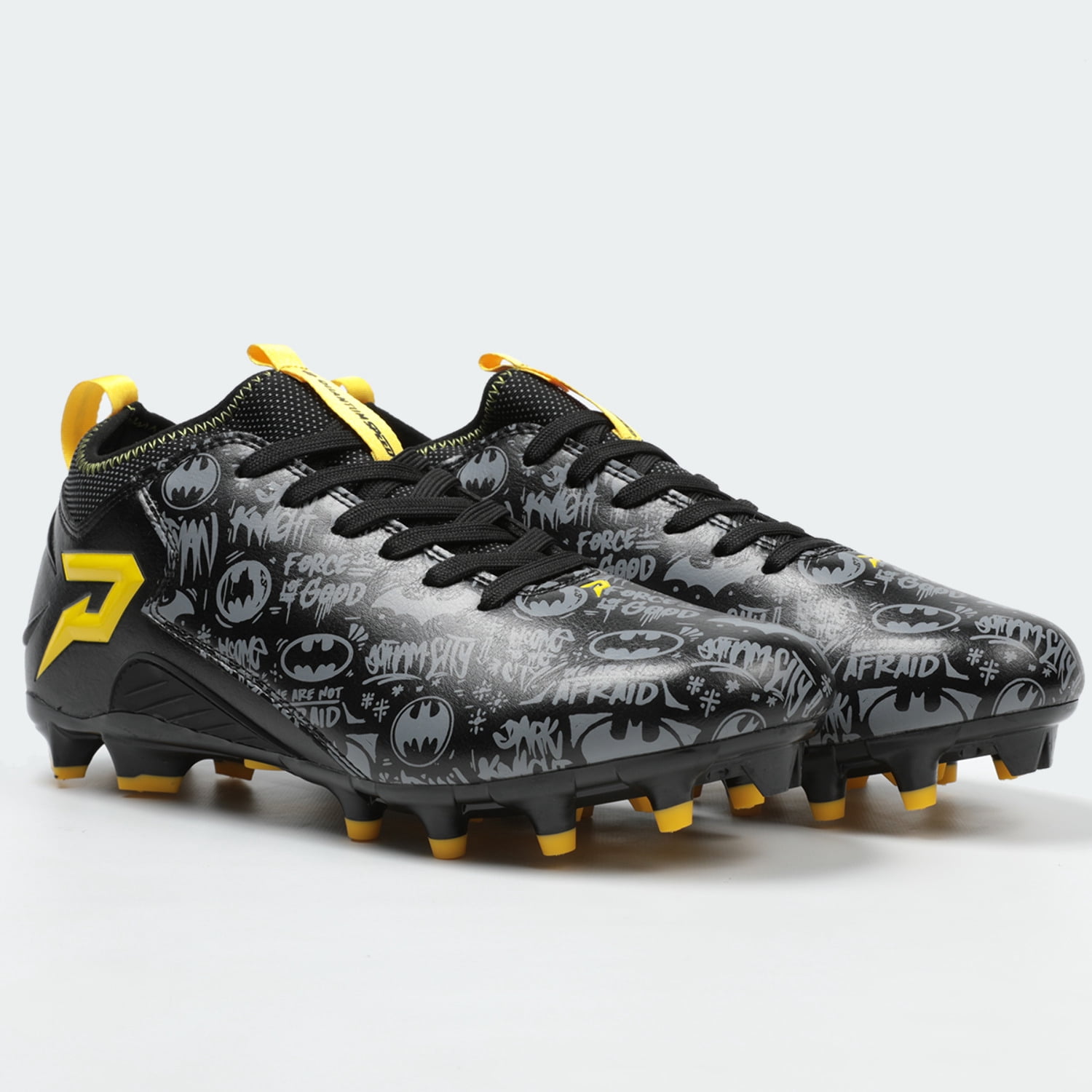 Spikes Phenom {4US} Batman Black Cleats - Quantum Speed