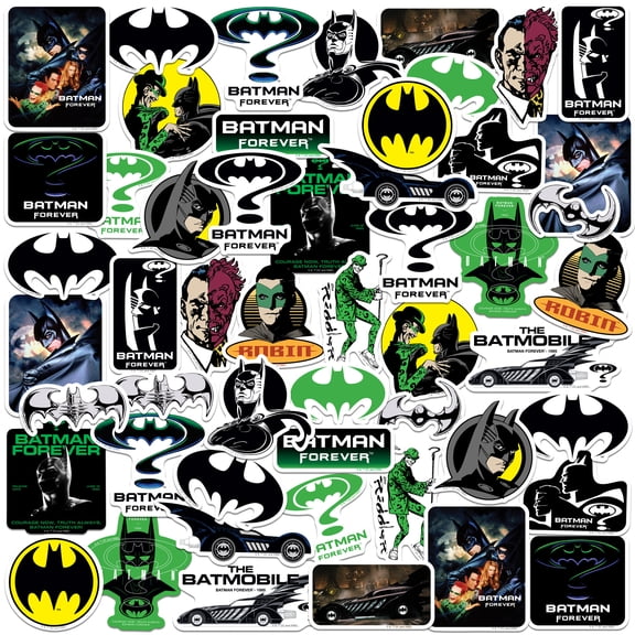 Batman Forever Collection 50Ct Vinyl Large Deluxe Stickers Variety Pack