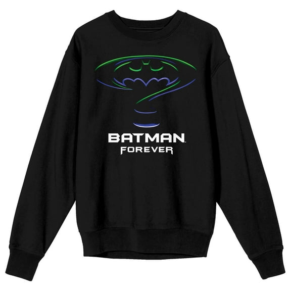 Batman Forever Movie Logo Men's Black Long Sleeve Sweatshirt-Small