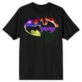 thumbnail image 1 of Batman Four Way Split Logo Men's Black Big & Tall T-shirt-S, 1 of 7