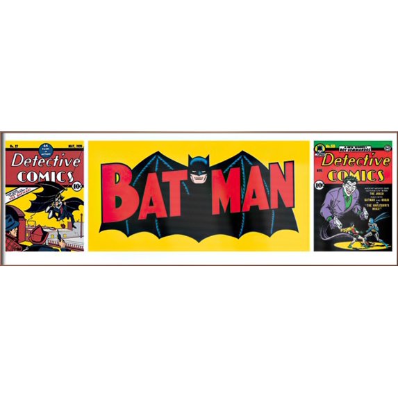 Batman - Framed DC Comics Door Poster (Tryptich) (Size: 63" X 22") (Shiny Copper Aluminum Frame)