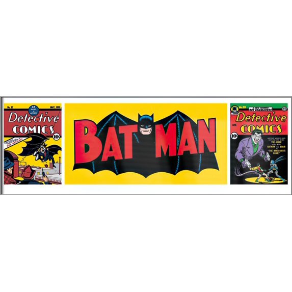 Batman - Framed DC Comics Door Poster (Tryptich) (Size: 63" X 22") (Silver Aluminum Frame)