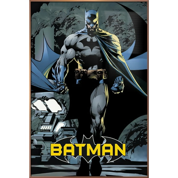 Batman - Framed DC Comics Poster (The Dark Knight Walking / Smoke) (Size: 25" X 37") (Shiny Copper Aluminum Frame)
