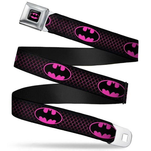 Batman Full Color Black Hot Pink Batman Shield Chain-link Black Hot Pink Seatbelt Belt Standard