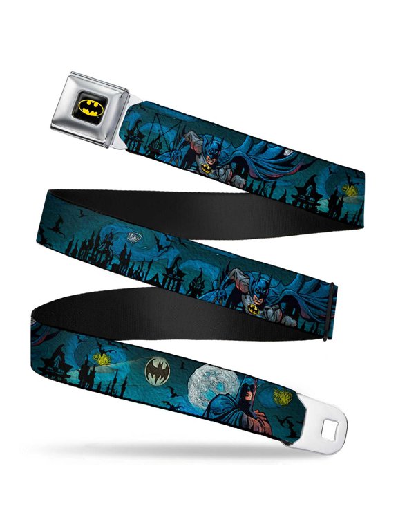 Full Color Black Yellow Batman Gothic Knights Poses Webbing Seatbelt Seatbelt Belt Standard