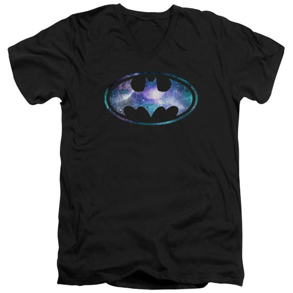 Batman Galaxy 2 Signal S/S Adult V-Neck T-Shirt 30/1 T-Shirt Black