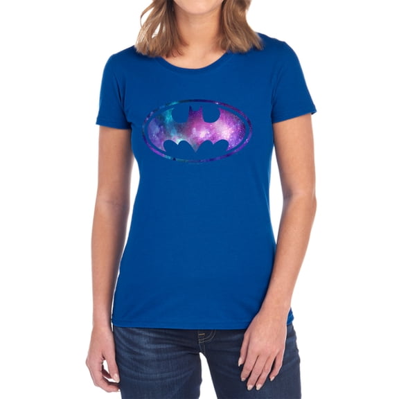 Batman Galaxy Signal Women's T Shirt, Royal, X-Large