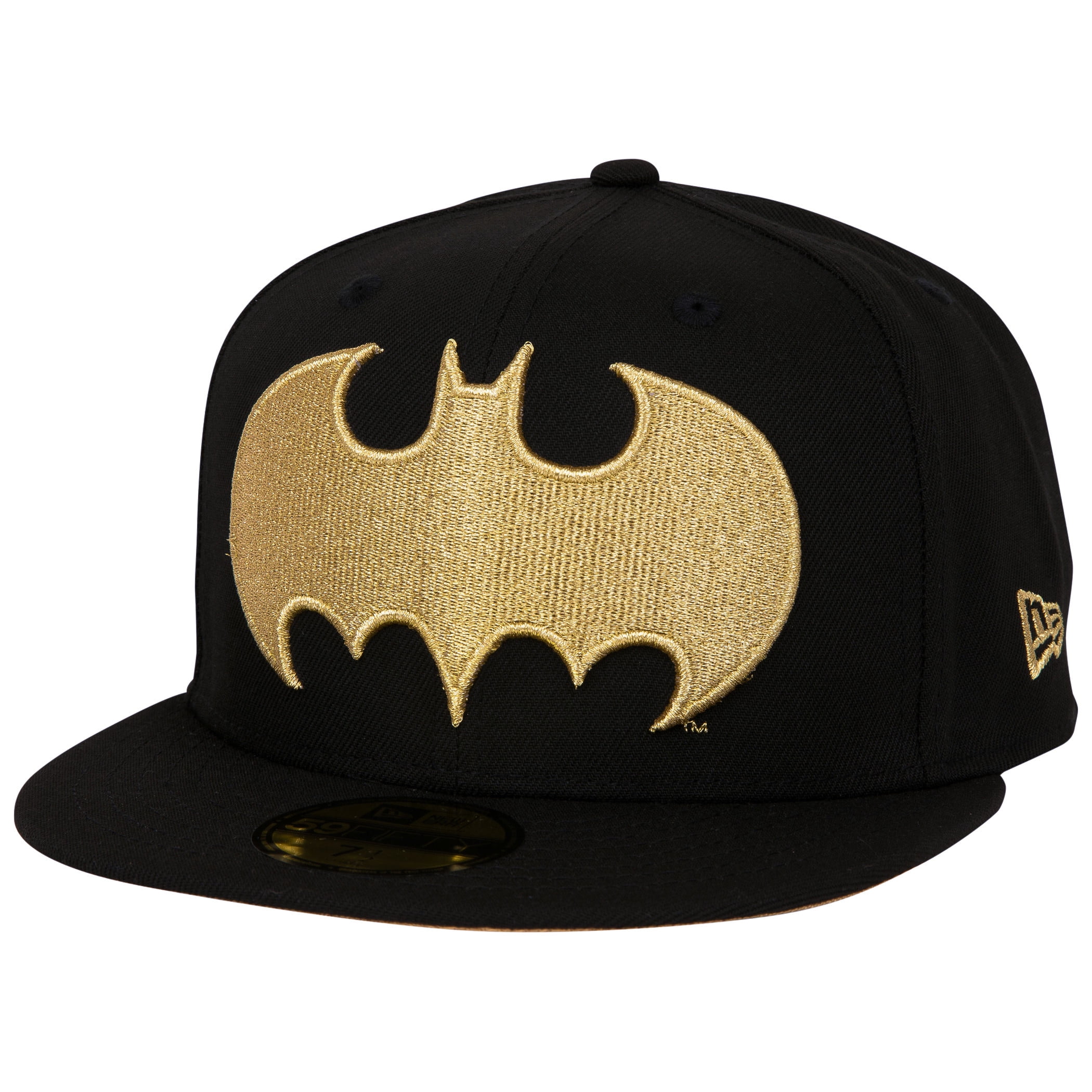 Batman Gold Logo Black Colorway New Era 59Fifty Fitted Hat7 3/4 Fitted