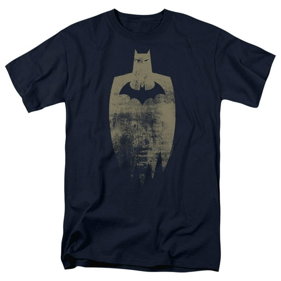 Batman Gold Silhouette S/S Adult 18/1 T-Shirt-Navy