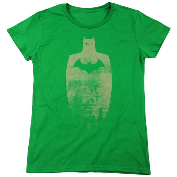 Batman Gold Silhouette Women's T Shirt, Kelly Green, 2X-Large