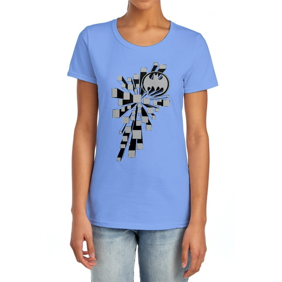 Batman Gotham 3D Women's T Shirt, Carolina Blue, Large