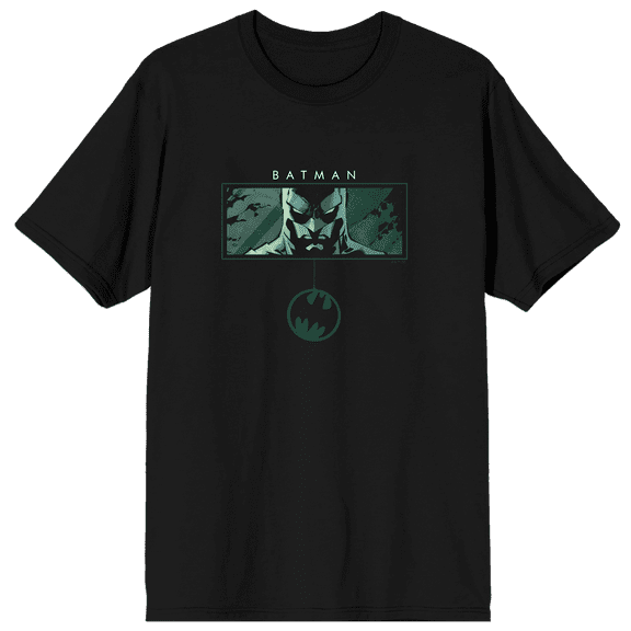 Batman Gotham City Poster Art Adult Black Crew Neck Short Sleeve T-shirt-Medium