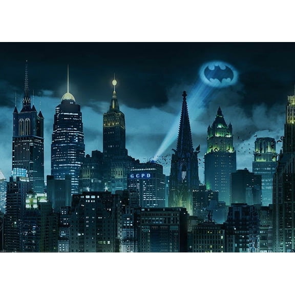 BatmanÃ¢â€žÂ¢ - Gotham City Skyline Print Wall Art Modern Wall Decor For Living Room Bedroom Art