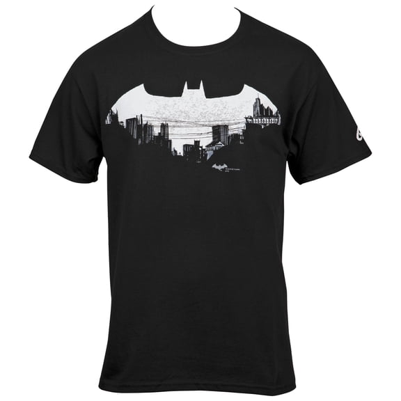 Batman Gotham Cityscape in Symbol T-Shirt-Small