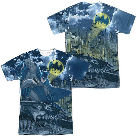 Batman Gotham Gargoyle Unisex Adult Sublimated Costume T Shirt (Front/Back), Medium Multicolor